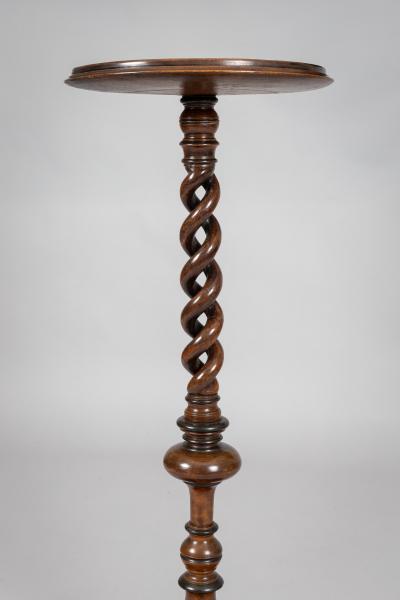 English or French Walnut Torchere Plant Stand