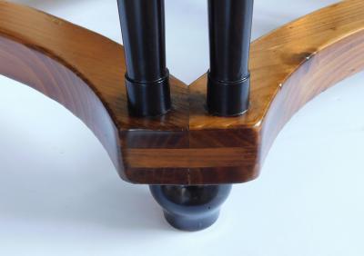 English pine oval center side table raised on columnar supports