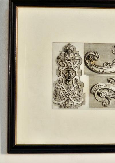 Engraving of Baroque Hardware Italy circa 1720