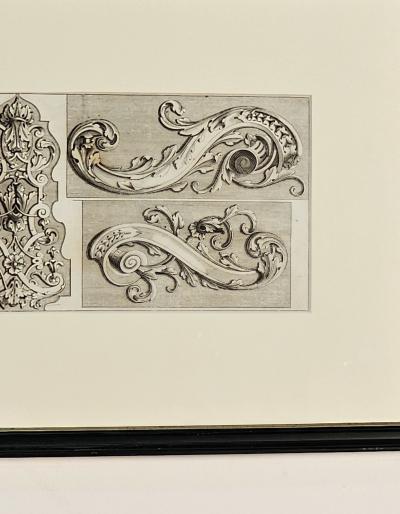 Engraving of Baroque Hardware Italy circa 1720