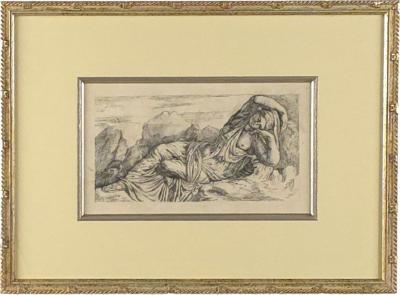 Engraving of Cleopatra Taken to Rome by Augustus Italy 17th century