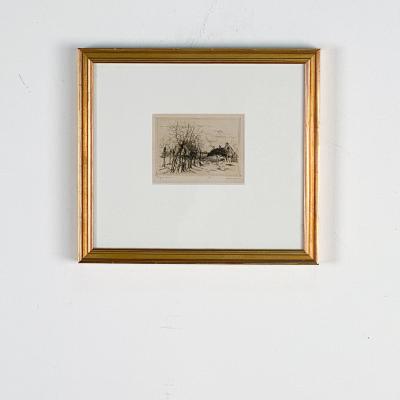 Engraving of Fishing Wharf by Armin Hansen