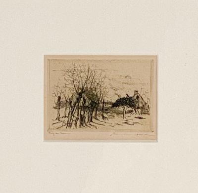 Engraving of Fishing Wharf by Armin Hansen