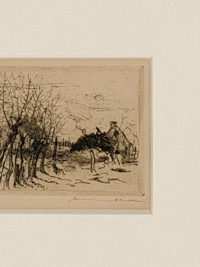 Engraving of Fishing Wharf by Armin Hansen