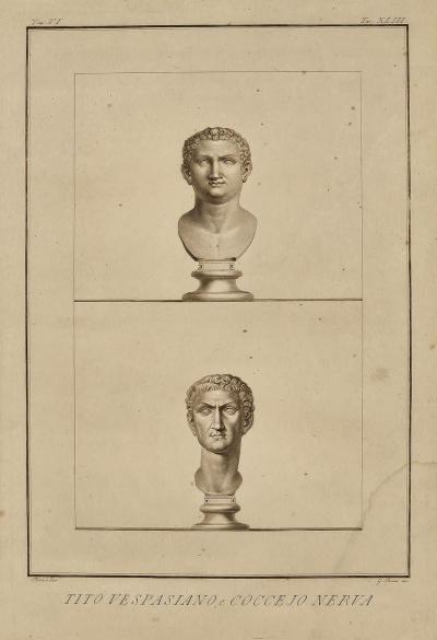 Engraving of Roman Emperor Busts Italy circa 1800