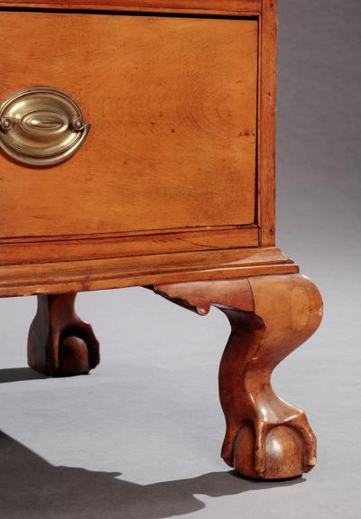 Enoch Poor Chippendale Serpentine Front Secretary attributed to Enoch Poor