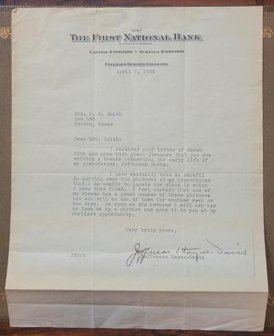 Enoch Wood Perry Jr Very Rare Jefferson Davis Portrait Engraving as a Young Man by EW Perry