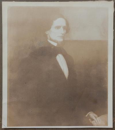 Enoch Wood Perry Jr Very Rare Jefferson Davis Portrait Engraving as a Young Man by EW Perry