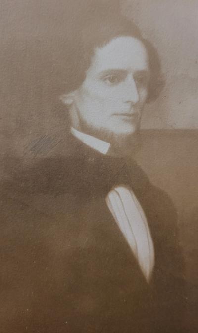 Enoch Wood Perry Jr Very Rare Jefferson Davis Portrait Engraving as a Young Man by EW Perry