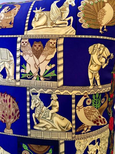 Enormous French Hollywood Regency Style Herm s Torana Silk Stuffed Pillow