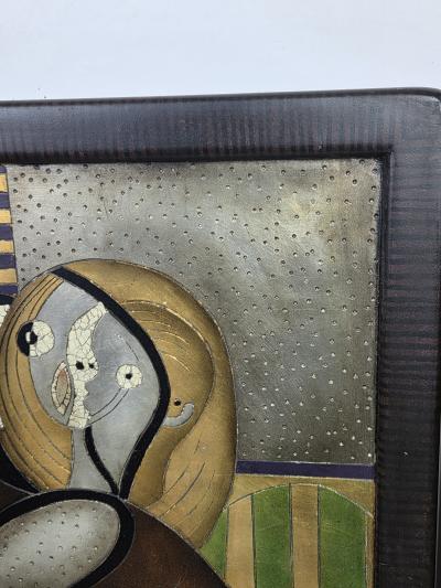 Enrico Baj 1970s Italian Mixed Media Panels Inspired by Picassos Marie Th r se Portraits
