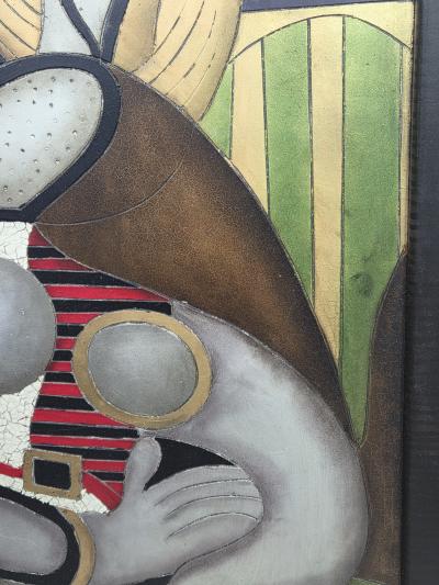 Enrico Baj 1970s Italian Mixed Media Panels Inspired by Picassos Marie Th r se Portraits