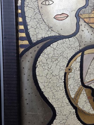 Enrico Baj 1970s Italian Mixed Media Panels Inspired by Picassos Marie Th r se Portraits