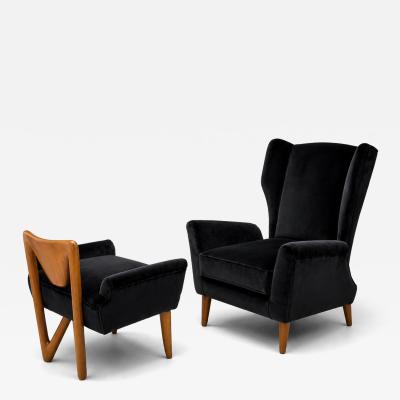 Enrico Ciuti Rare Armchair and Footstool