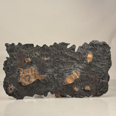 Enrico Donati Large Brutalist Patinated Bronze Wall Sculpture by Enrico Donati