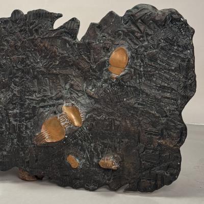 Enrico Donati Large Brutalist Patinated Bronze Wall Sculpture by Enrico Donati