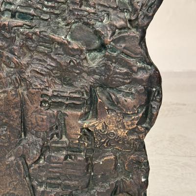 Enrico Donati Large Brutalist Patinated Bronze Wall Sculpture by Enrico Donati