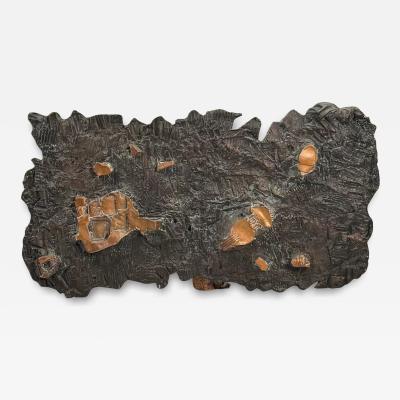 Enrico Donati Large Brutalist Patinated Bronze Wall Sculpture by Enrico Donati