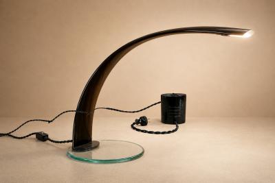 Enrico Furio Dominici Table lamp with glass base and painted aluminum structure Enrico Furio Dominici