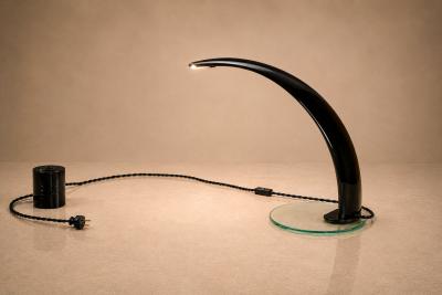 Enrico Furio Dominici Table lamp with glass base and painted aluminum structure Enrico Furio Dominici