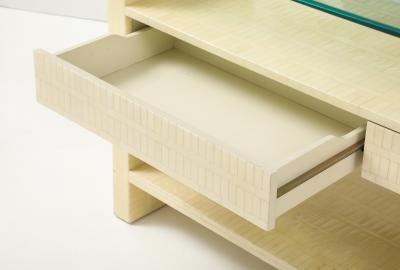 Enrique Garcel 1980s Ivory Colored Tessellated Bone Console Table