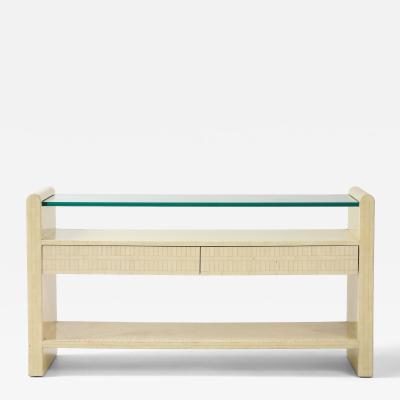 Enrique Garcel 1980s Ivory Colored Tessellated Bone Console Table
