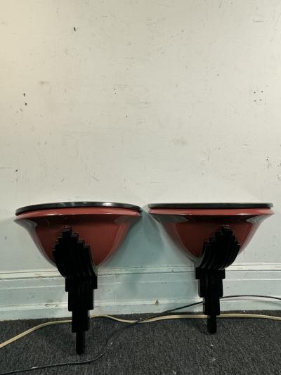 Enrique Garcel DECO REVIVAL MARBLE AND LACQUERED WOOD WALL SHELVES BY ENRIQUE GARCEL