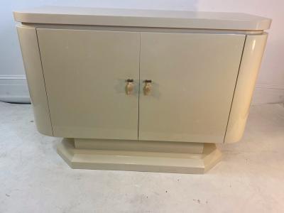 Enrique Garcel ENRIQUE GARCEL LACQUERED ART DECO REVIVAL CABINET WITH CARVED BONE TASSEL PULLS