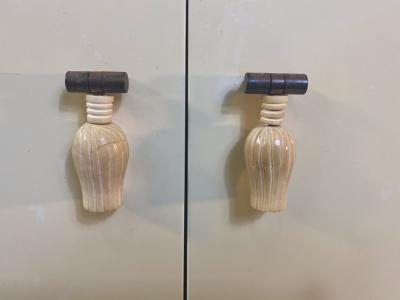 Enrique Garcel ENRIQUE GARCEL LACQUERED ART DECO REVIVAL CABINET WITH CARVED BONE TASSEL PULLS