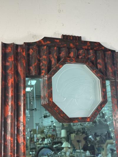 Enrique Garcel EXCEPTIONAL CUSTOM ART DECO REVIVAL GLASS CAMEO MIRRORS BY ENRIQUE GARCEL