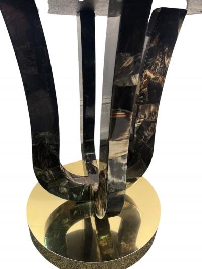 Enrique Garcel EXCEPTIONAL TESSELATED HORN BRASS ART DECO REVIVAL TABLE BY ENRIQUE GARCEL