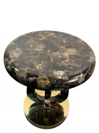Enrique Garcel EXCEPTIONAL TESSELATED HORN BRASS ART DECO REVIVAL TABLE BY ENRIQUE GARCEL