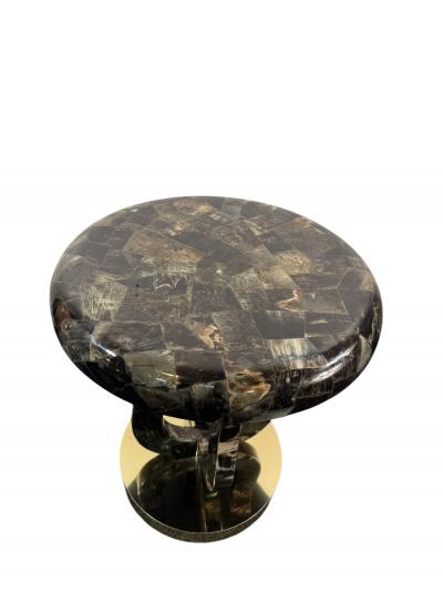 Enrique Garcel EXCEPTIONAL TESSELATED HORN BRASS ART DECO REVIVAL TABLE BY ENRIQUE GARCEL