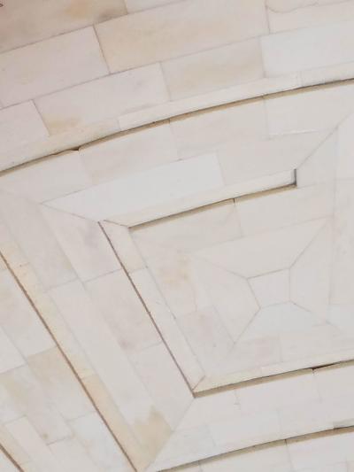 Enrique Garcel Enrique Garcel Greek Key Mirror Tessellated Bone 1970s Studio Crafted Columbia