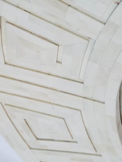 Enrique Garcel Enrique Garcel Greek Key Mirror Tessellated Bone 1970s Studio Crafted Columbia