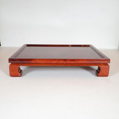 Enrique Garcel Enrique Garcel Mid Century Modern Lacquered Goatskin Pagoda Style Bar Tray