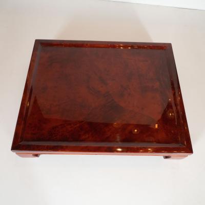 Enrique Garcel Enrique Garcel Mid Century Modern Lacquered Goatskin Pagoda Style Bar Tray