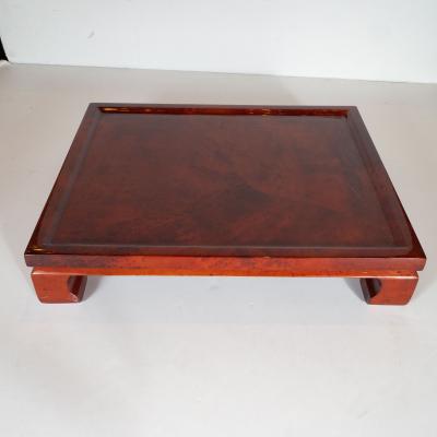 Enrique Garcel Enrique Garcel Mid Century Modern Lacquered Goatskin Pagoda Style Bar Tray