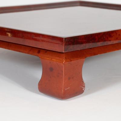 Enrique Garcel Enrique Garcel Mid Century Modern Lacquered Goatskin Pagoda Style Bar Tray