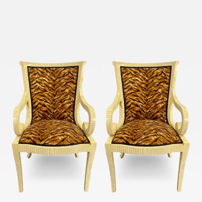 Enrique Garcel Enrique Garcel Off White Bone Lounge Chair or Armchair a Pair