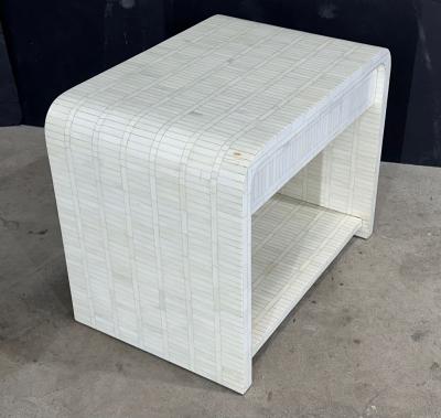 Enrique Garcel Enrique Garcel Tessellated Bone Waterfall Side End Table 1970