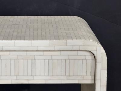 Enrique Garcel Enrique Garcel Tessellated Bone Waterfall Side End Table 1970