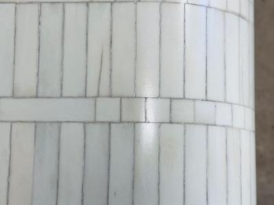 Enrique Garcel Enrique Garcel Tessellated Bone Waterfall Side End Table 1970