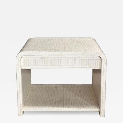 Enrique Garcel Enrique Garcel Tessellated Bone Waterfall Side End Table 1970