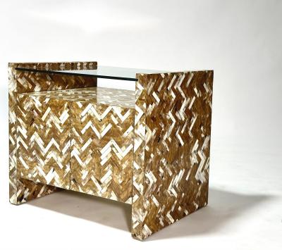 Enrique Garcel Enrique Garcel Tessellated Horn Side End Table 1970