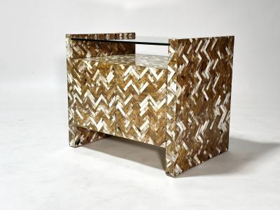 Enrique Garcel Enrique Garcel Tessellated Horn Side End Table 1970