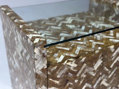 Enrique Garcel Enrique Garcel Tessellated Horn Side End Table 1970