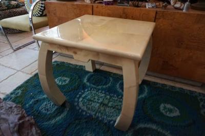 Enrique Garcel Fabulous Enrique Garcel Goatskin Asian Style Side End Table