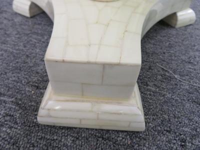 Enrique Garcel Gorgeous Pair of Enrique Garcel Bone Neoclassical Side End Tables Mid Century