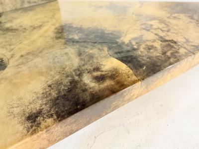 Enrique Garcel Lacquered Goatskin Triangular Coffee Table 1991